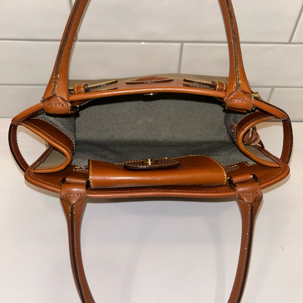 Dooney & Bourke Tan and Brown Leather Tote - Picture 11 of 16